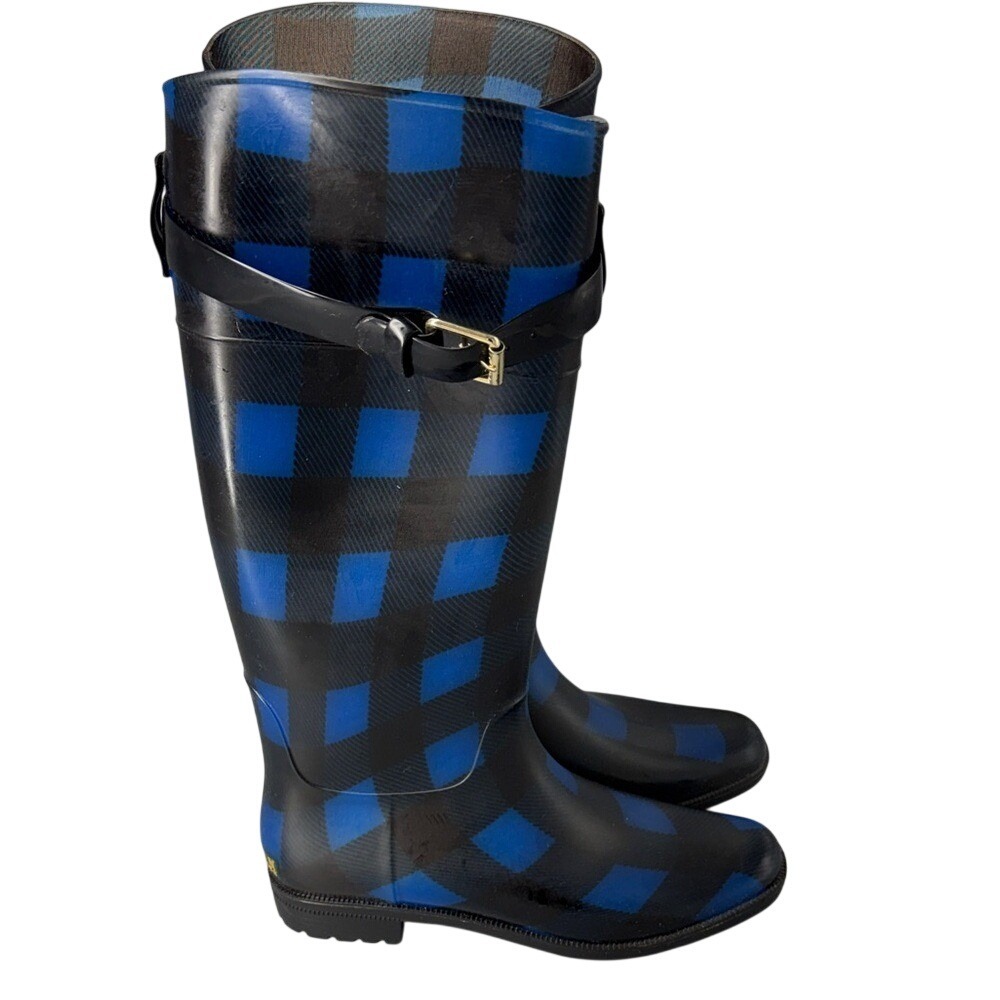 RALPH LAUREN PLAID RUBBER BOOTS WOMEN'S SIZE US 9